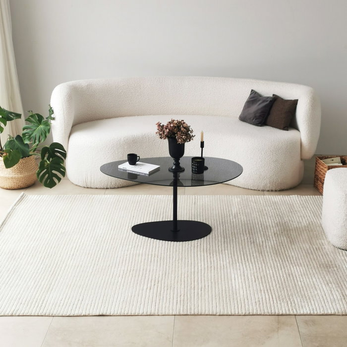 Hanah Home Porto Mesa de centro Gris oscuro y negro
